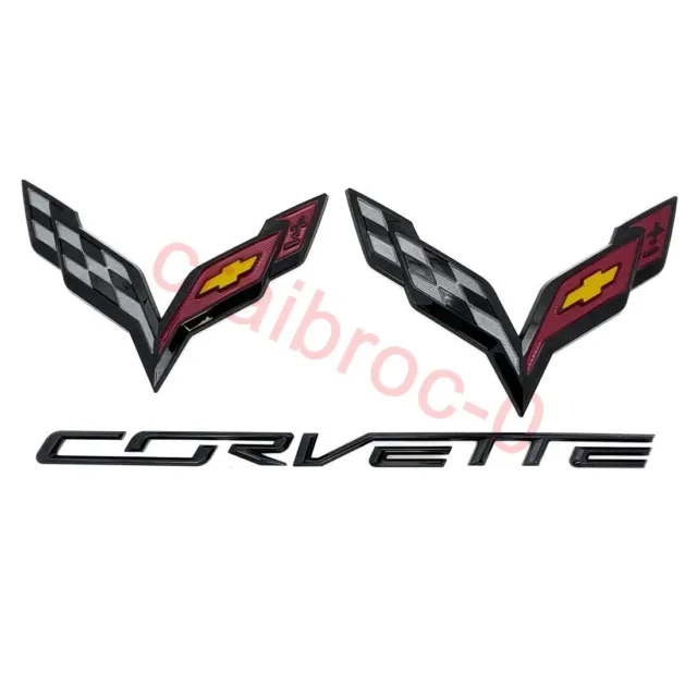 C7.R Emblem Abzeichen Für Chevy Corvette Racing – Schwarz, 5 Zoll Breit, Selbstklebend (Jake-Skull-Design)