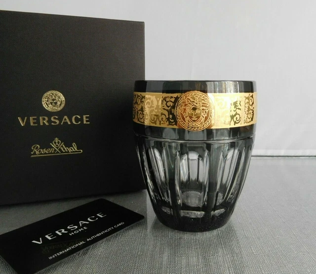Rosenthal VERSACE Gala Prestige Grey -Medusa  Whiskybecher Glas Neu & Ovp grau