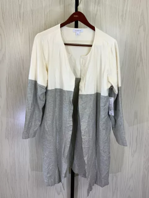 Liz Claiborne Open Front Long Sleeve Cardigan, Women's Size 2XL, NEW MSRP $69