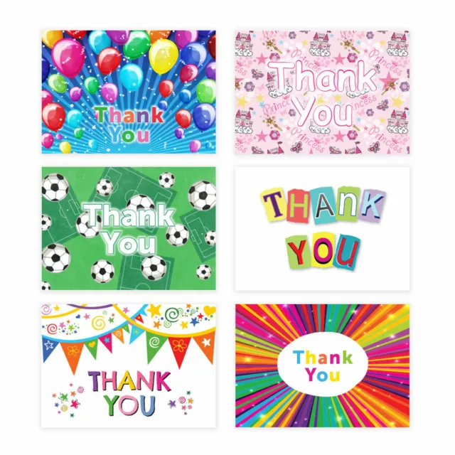 Thank You Cards Thankyou Postcards Childrens Kids Boys Girls - Pack of 20