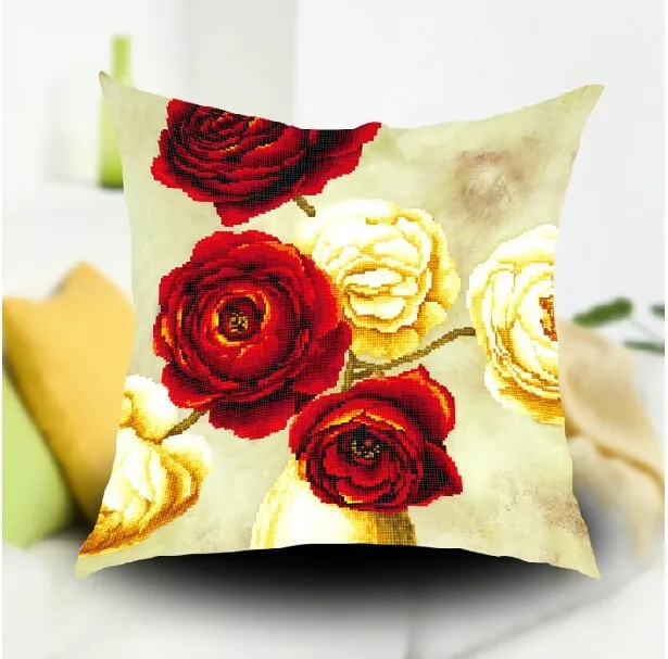 "Rose" printed color background Cushion cross stitch kits -45cm*45cm