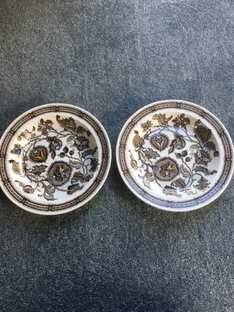 2 Vintage Made in England Staffordshire Jacobean deep plates