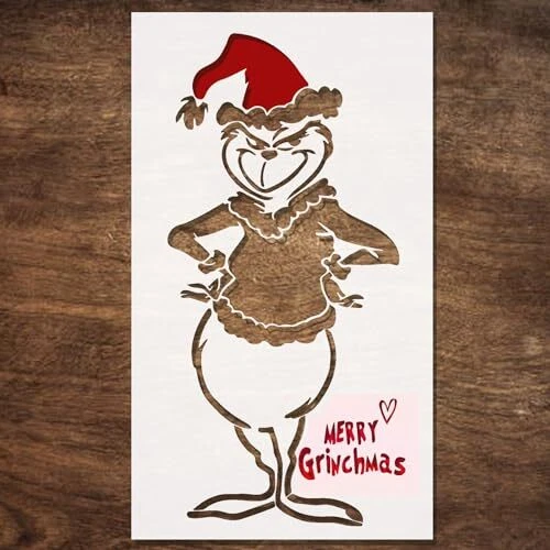 GRINCH STENCIL REUSABLE Extra Large Christmas Stencils for Christmas