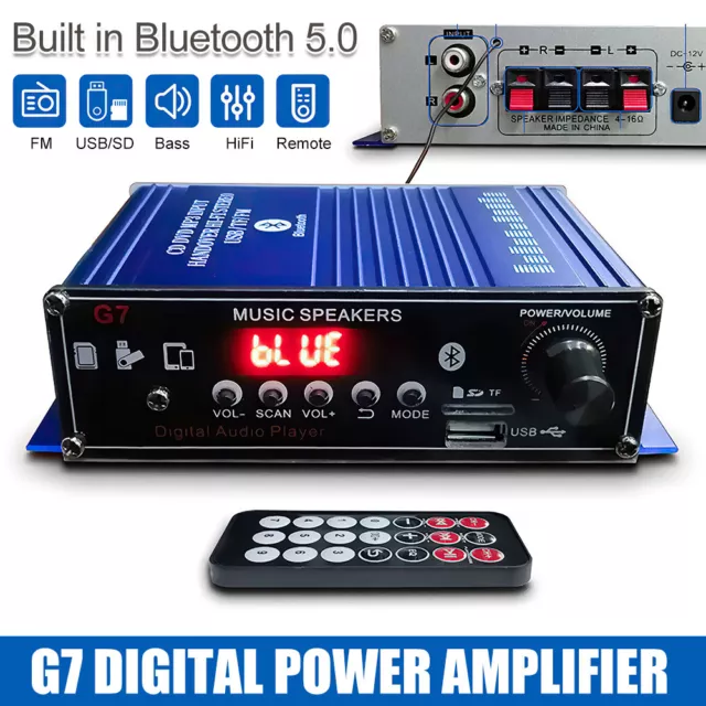 12V 400W Bluetooth HiFi Power Amplifier Mini Audio Digital Stereo FM AMP Remote