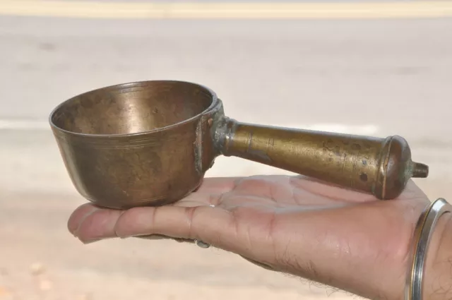 Vintage Brass Handcrafted Solid Heavy Kitchenware/Spoon, Rich Patina