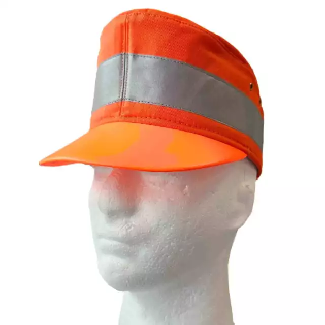 Warnschutz-Mütze Reflektorstreifen Jagd Signalfarbe orange Schirm Cap Bergmütze 3