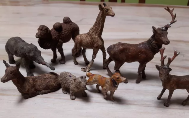 Massefiguren konvolut Giraffe Massefigur altes Spielzeug Elefant Hund