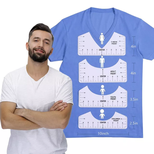 8Pcs/Set T-Shirt Ruler Alignment Ruler Guide Tool Round Tshirt Sewing Ru-wa