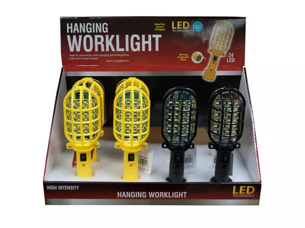 Case of 12 - Hanging LED Worklight with Magnetic Base Countertop Display
