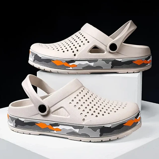 Men's Breathable Clogs, Outdoor Comfy Non-slip Casual Sandals For Beach