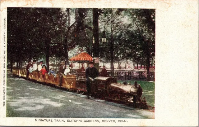 Postcard Miniature Train, Elitch's Gardens in Denver, Colorado