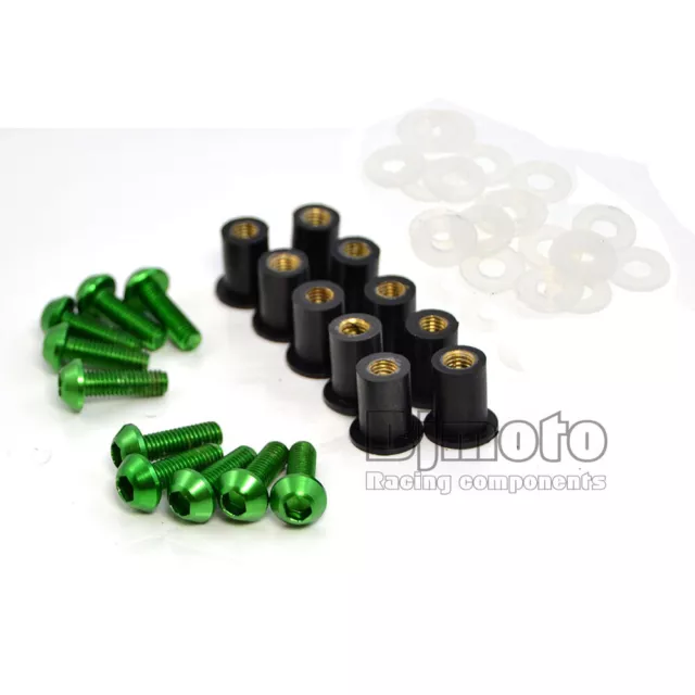 10Pcs Motorcycle Windshield Windscreen Fairing Bolts Screw For Kawasaki M5 5mm