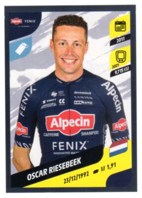 Fenix Team Stickers PANINI TOUR DE FRANCE 2022 #64 Oscar RIESEBEEK Alpecin 