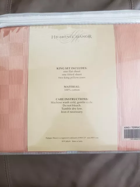 NEW High Gate Manor Estate Collection  King Sheet Set 6Pc 100% Cotton 400TC