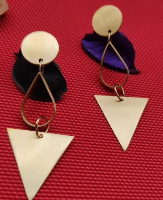 Women Fashion Jewelry Gold Ear Stud Drop Dangle Geometric Triangle Earrings