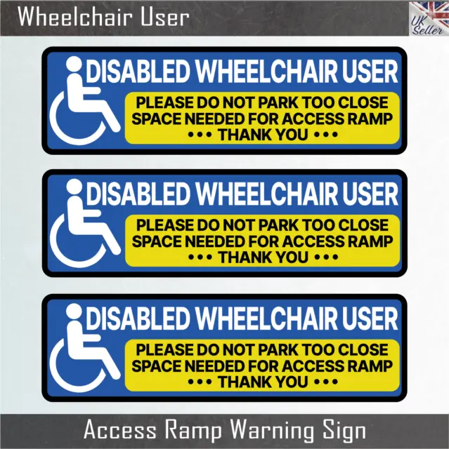 Disabled Wheelchair Access Ramp Warning Large Vinyl Sticker Cars Windows