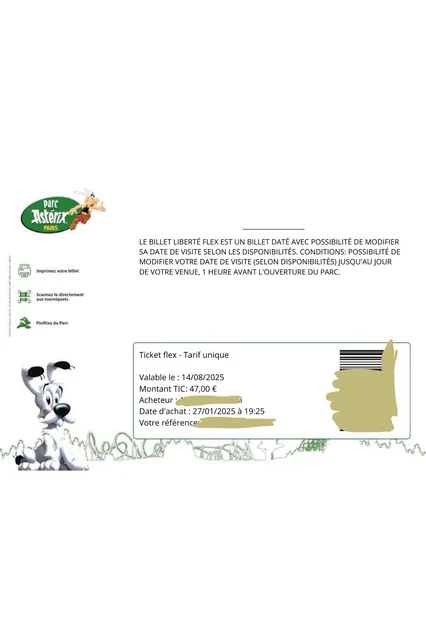 Billet Parc Astérix pas cher : 49€ tarif unique (billet daté