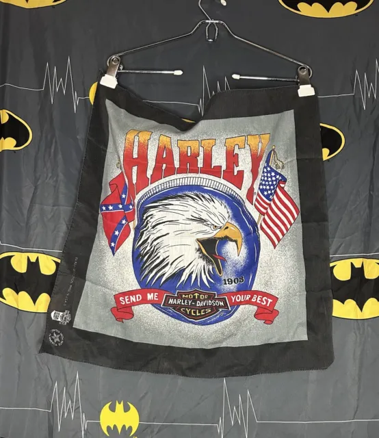 Vintage Harley-Davidson Square Bandana Send Me Your Best American Eagle USA Flag
