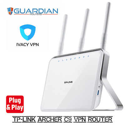 TP-Link Archer C9  Ivacy VPN Router plug' play with 4 Years Ivacy pre-installed