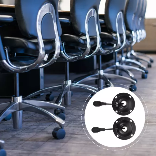 2 piezas Bastidor de silla de hierro oficina Silla giratoria redonda Base inclinable para sillas de oficina