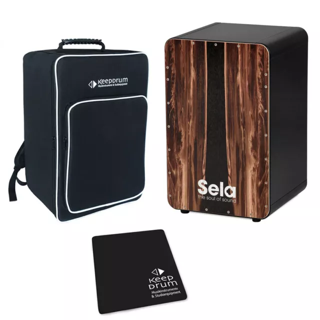 Sela SE089 Cajon Black Dark Nut + Bag + Seat Pad