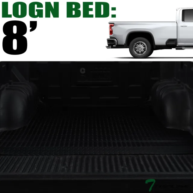 Topline For 2019-2021 Silverado/Sierra 2500 8' Rubber Truck Bed Mat Liners - Blk