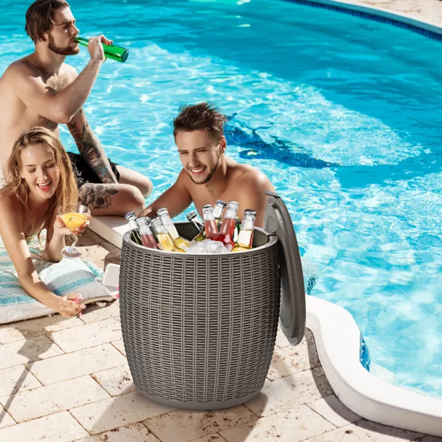 Coolbar Getränkekühler Gartentisch Kühlbox Beistelltisch 45L bis zu 150KG