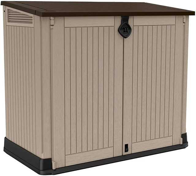OUTDOOR PLASTIC GARDEN Storage shed Box Beige Brown Keter Store It Out Midi 845L £149.99