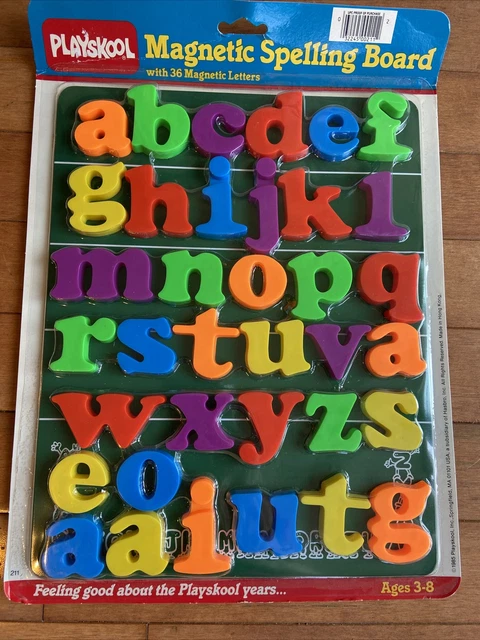 PLAYSKOOL MAGNETIC SPELLING Board VTG NEW Refrigerator Magnets Letters