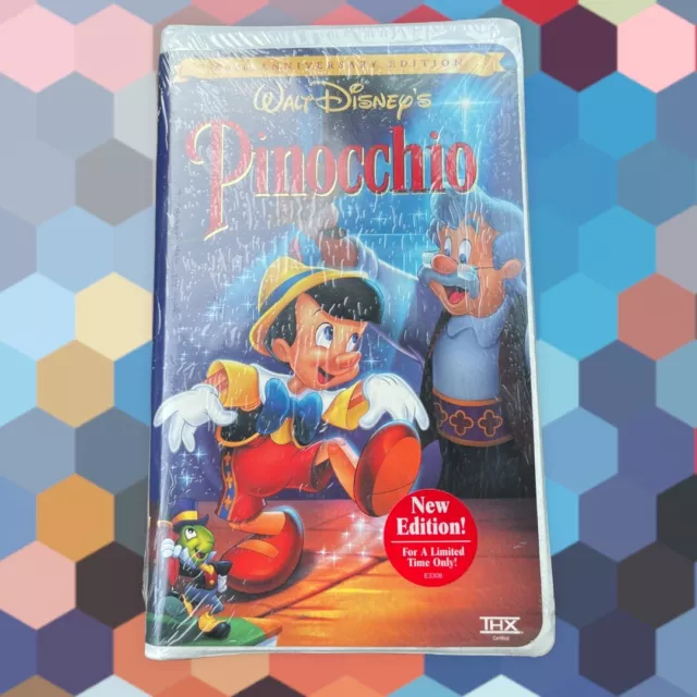 Pinocchio (VHS, 1999) Walt Disney’s Classic 60th Anniversary New Sealed- Read