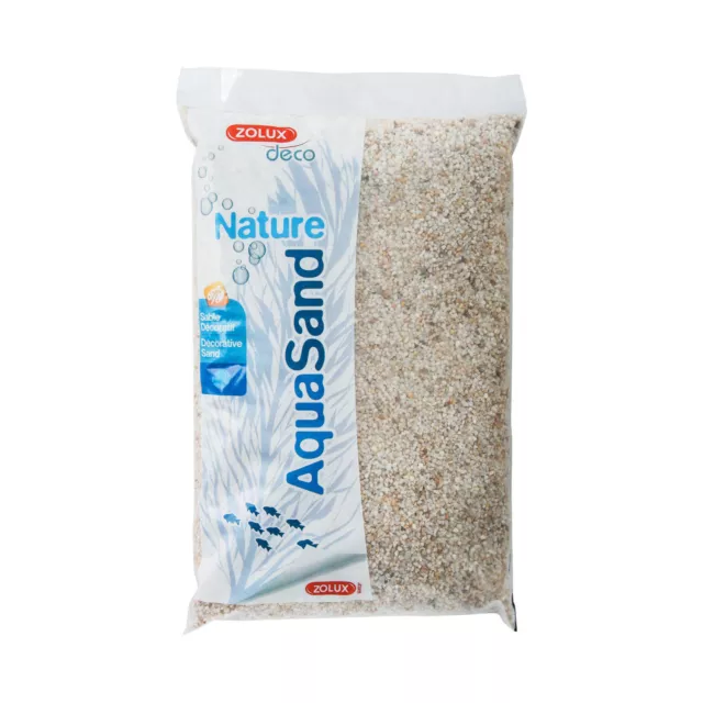 Zolux AquaSand Nature Sabbia Ghiaia Quarzo Bianco per Acquari 5 kg