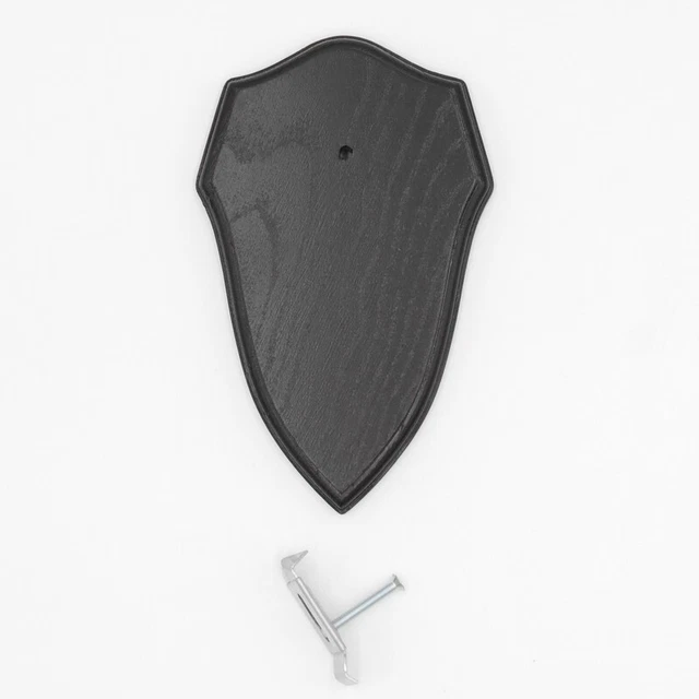 1 Escudo de Trofeo Forma para Ciervo Af 19cm x 11cm Oscuro Con 1 Pinza