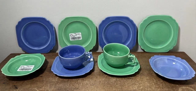 10 Vintage 1940’s Riviera By Homer Laughlin Cups Saucers Bread Plates & Bowls