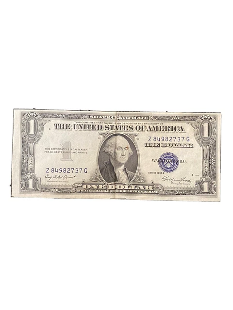 Series 1935 F $1 One Dollar Silver Certificate Note Blue Seal #Z84982737G