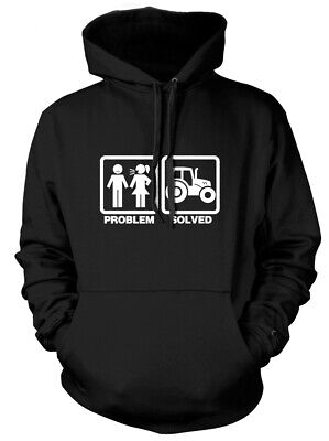Problem Solved Farming Tractor Mens Funny Unisex Womens Hoodie