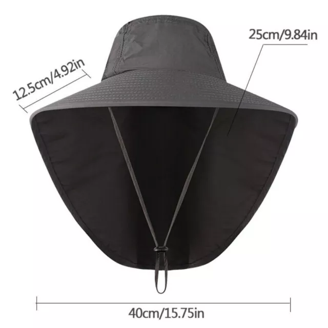 Breathable Neck Flap Fishing Sun Hat Sunscreen Cap Fisherman Hat Wide Brim 2