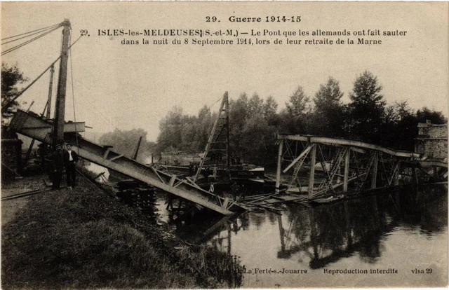 CPA AK Militaire - Isles-les-Meldeuses - Le Pont - Ruines (697575)