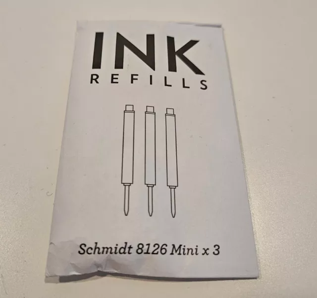 Schmidt Mini 8126 Ceramic Rollerball Refill Black 3 Pack