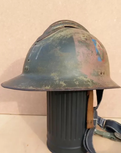 WW2  Adrian ( Free French FFI ) steel helmet, interesting piece