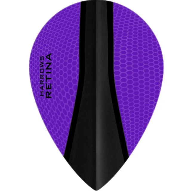 5 Sets (15) Dart Flights Harrows Retina X Pear Shape Strong Thick Purple Black