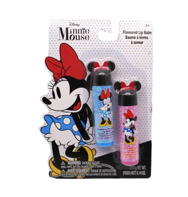 * Disnep Minnie Mouse * - Flavoured Lip Balm 2 Pack ( Blueberry & Cotton Candy )