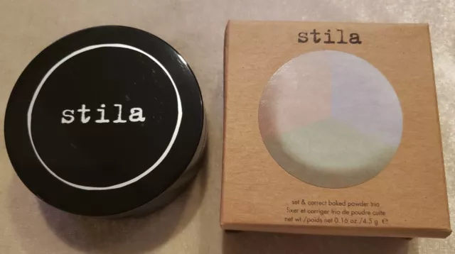 STILA SET & Correct Baked Powder Trio Correctors Pressed 0.16 oz New Sealed