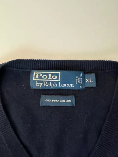 POLO RALPH LAUREN navy blue pima cotton Vest Men's XL 2