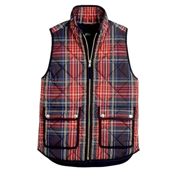 J. Crew Womens XS Tartan Excursion PrimaLoft Quilted Vest