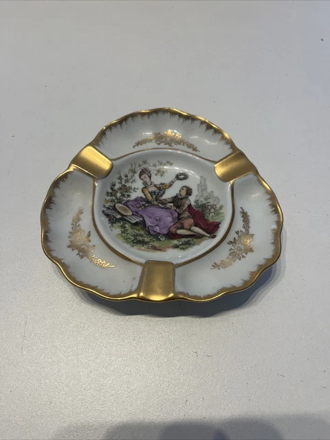 Cendrier Publicitaire Vintage – Porcelaine De Limoges – Bon état
