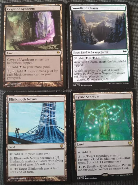 MtG LAND SET Incl Crypt of Agadeem, Blinkmoth Nexus, +SnowLand KHM DARKST ZENDIK