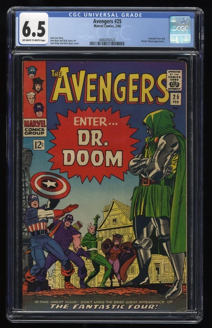 Avengers #25 CGC FN+ 6.5 Fantastic Four Dr. Doom Appearance Jack Kirby Cover!
