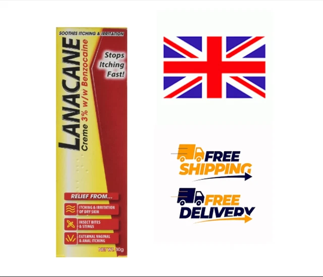 Manacane LANACANE MEDICATED CREME Tube, Relief From Itching, Insect Bites/Stings ...