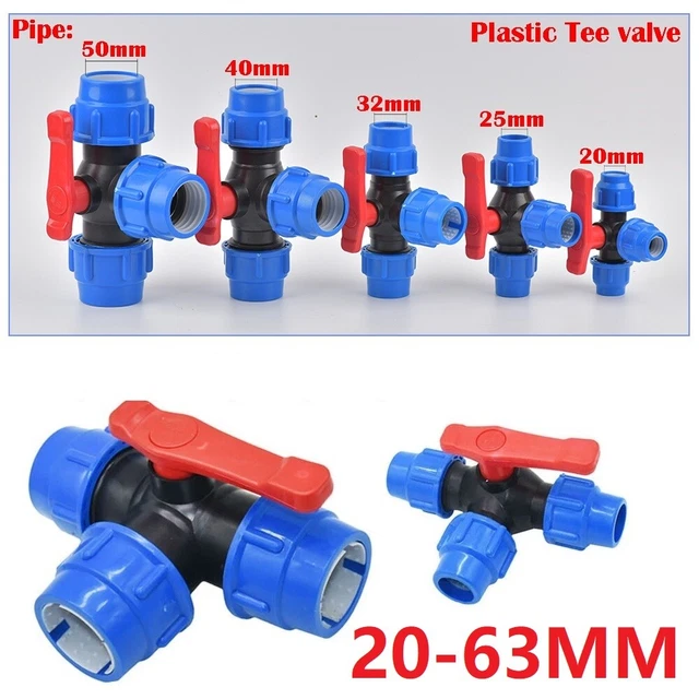 Valvola A Sfera 3 Vie Per Tubi PE - Giunto Plastica 32mm, Per Irrigazione Giardino - Foto 9