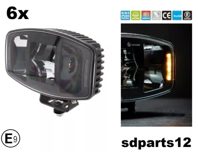 6x Fero da Lavoro LED 100W 25cm 10000LM Fuoristrada Auto